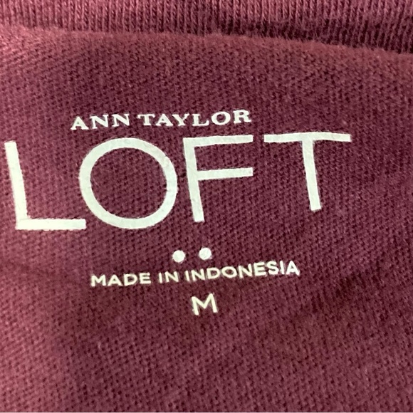 ANN TAYLOR LOFT Burgundy Floral Lace Front Lined Sleeveless Tank Top Size Medium - Picture 7 of 11